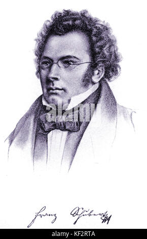 Franz Schubert - Portrait / Drawing. Austrian composer. 1797 - 1828 ...