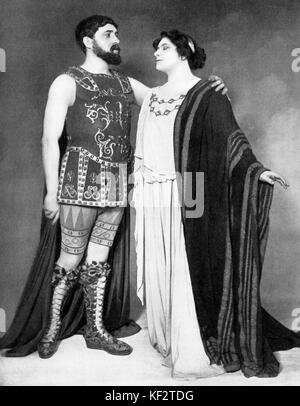 Penelope played by Lucienne Breval and Ulysse played by Muratore in ' Penelope ' , opera by Gabriel Fauré. Performance at Theatre des Champs Elysees, Paris, 10 May 1913. Photo by Gerschel. GF: French composer, 12th May 1845 - 4th November 1924. Stock Photo