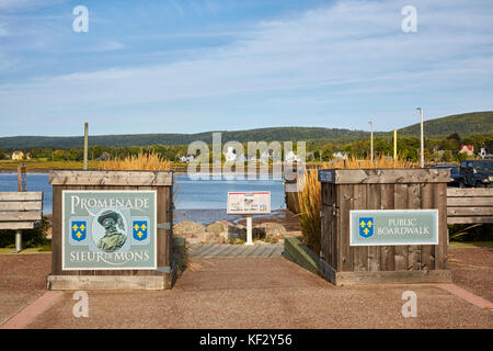 Promenade Sieur De Monts, public boardwalk, Annapolis Royal, Nova Scotia, Canada Stock Photo
