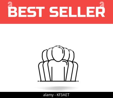 Business team work activity. Set of social icon. Linear pictogram isolated on white background. People pictogram for website and mobile app. Vector il Stock Vector