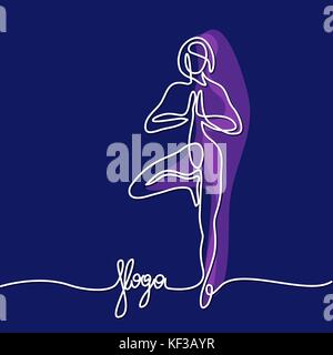 Woman doing exercise in yoga pose Stock Vector