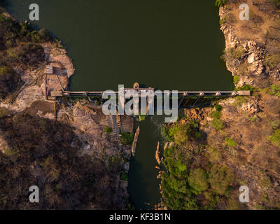 An aerial view of the Khami dam near Bulawayo Zimbabwe. Stock Photo