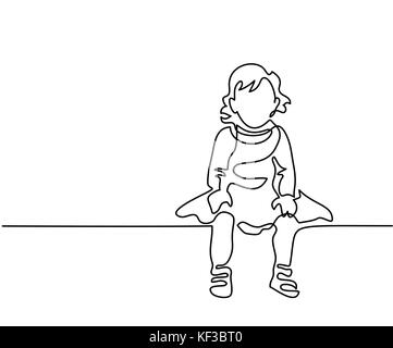 Little girl dressed up sitting Stock Vector