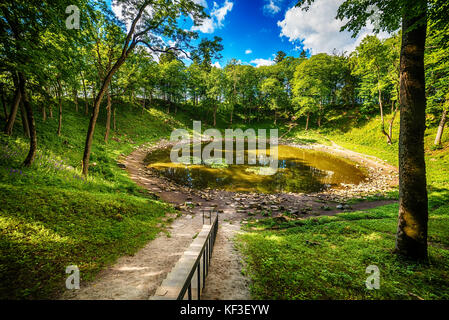 Saarema Island, Estonia: the main meteorite crater in the village of Kaali Stock Photo