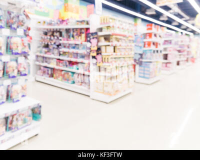 Blurred of kids toy store background Stock Photo