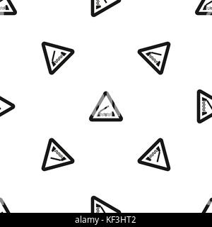 Lifting bridge warning sign pattern seamless black Stock Vector