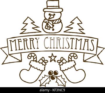 Merry Christmas Greetings Festive Design Stock Vector