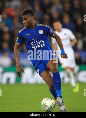Leicester City's Kelechi Iheanacho during the Carabao Cup, Fourth Round match at the King Power Stadium, Leicester. PRESS ASSOCIATION Photo. Picture date: Tuesday October 24, 2017. See PA story SOCCER Leicester. Photo credit should read: Mike Egerton/PA Wire. RESTRICTIONS: EDITORIAL USE ONLY No use with unauthorised audio, video, data, fixture lists, club/league logos or 'live' services. Online in-match use limited to 75 images, no video emulation. No use in betting, games or single club/league/player publications. Stock Photo