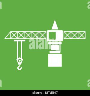 Crane icon green Stock Vector