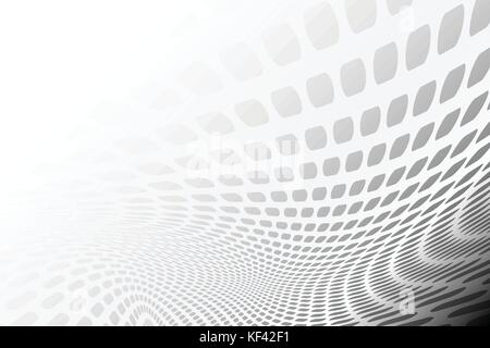 Grey ellipse pattern in perspective on white background for abstract background concept Stock Vector