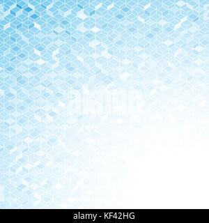 White Mosaic hexagons line on light blue background for abstract concept Stock Vector