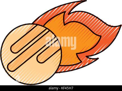 asteroid burn falling down fast astronomy Stock Vector