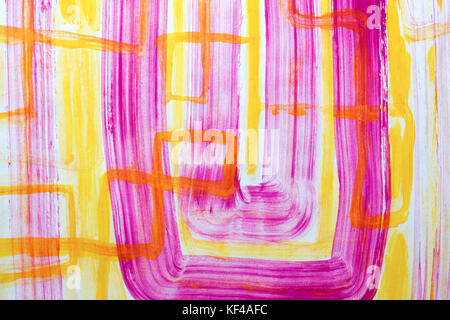 Pink and Yellow Abstract Art Painting Stock Photo