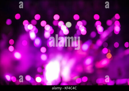 Defocused entertainment concert lighting on stage, bokeh. Stock Photo