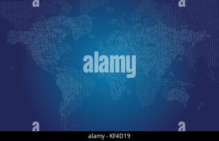 World map made from binary data code Stock Vector Image & Art - Alamy