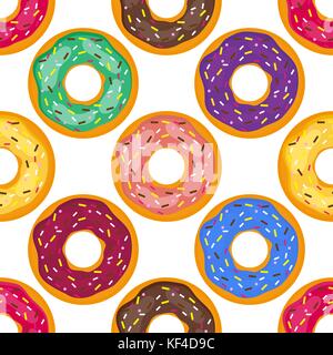 Seamless background of donuts with pastry pads Stock Vector