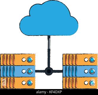 servers linked web hosting icon image Stock Vector