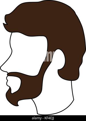 Bearded Man Profile Icon Colored Vector Element From Beards Collection
