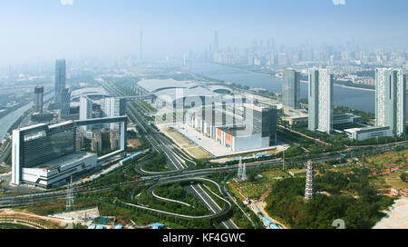 Pazhou International Convention and Exhibition Center of Guangzhou City,Guangdong Province,China Stock Photo