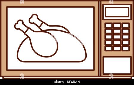 delicious chicken in microwave thanksgiving food Stock Vector