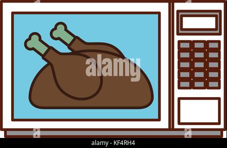 delicious chicken in microwave thanksgiving food Stock Vector