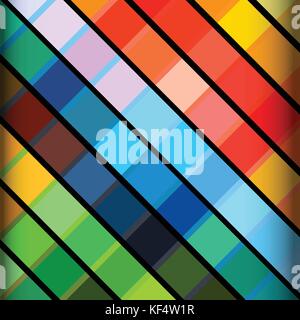 Abstract Background with Multicoloured Stripes Over Black Stock Vector