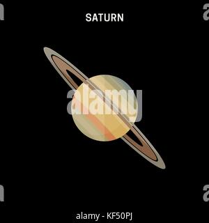 Saturn flat icon Stock Vector