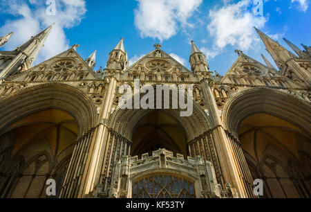 Peterborough Cathedral, properly the Cathedral Church of St Peter, St Paul and St Andrew – also known as Saint Peter's Cathedral. Stock Photo