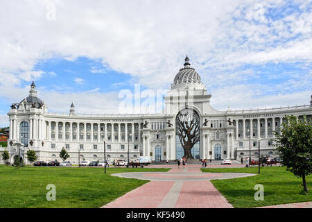 KAZAN, TATARSTAN, RUSSIA-CIRCA JUN, 2017: The Farmers Palace building is in the historical center of city. Located on the Palace Square. Ministry of A Stock Photo