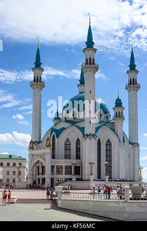 KAZAN, TATARSTAN, RUSSIA-CIRCA JUN, 2017: The Kul-Sharif mosque is the main old mosque of the republic of Tatarstan. It is located in the Kazan Kremli Stock Photo