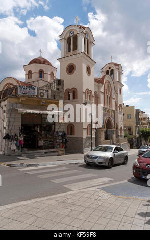The Cathedral on Platia Venizelou in Agios Nikolaos, Crete, Greece. October 2017 Stock Photo