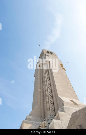 The Tower of the Douaumont ossuary, national cemetery and memorial site, including Trench du Bayonette, France. Stock Photo