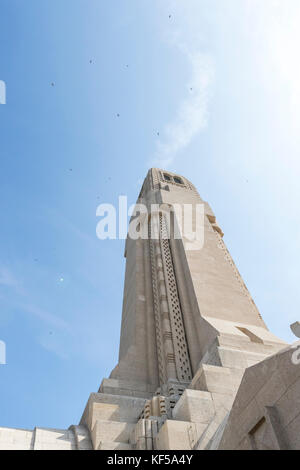 The Tower of the Douaumont ossuary, national cemetery and memorial site, including Trench du Bayonette, France. Stock Photo