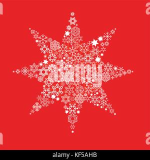 Christmas star on red Stock Vector