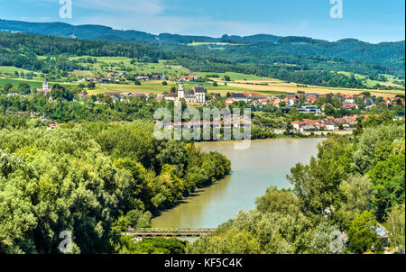 View of the Danube river from Melk Abbey, Austria Stock Photo