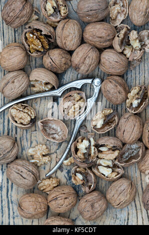 Walnuts and nutcrackers Stock Photo