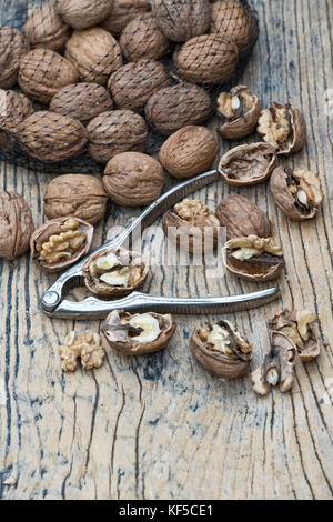 Walnuts and nutcrackers Stock Photo