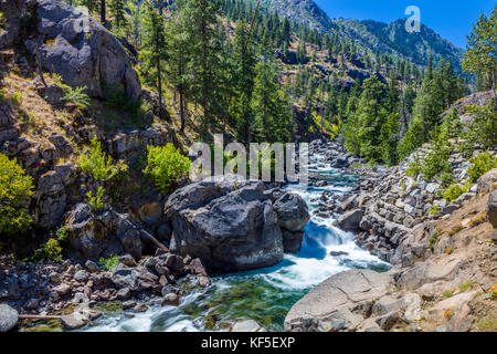 Icicle Creek in Leavenworth Washingtonin in the Cascade Mountains in central Washington State United States Stock Photo