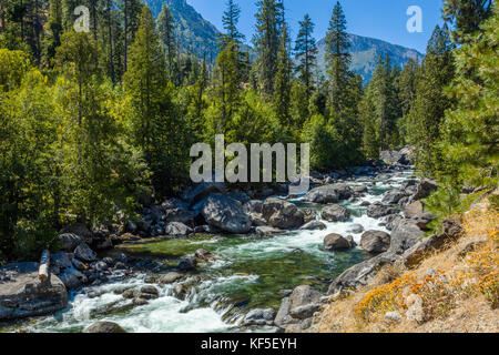 Icicle Creek in Leavenworth Washingtonin in the Cascade Mountains in central Washington State United States Stock Photo