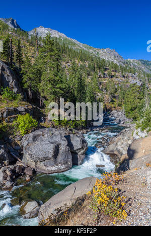 Icicle Creek in Leavenworth Washingtonin in the Cascade Mountains in central Washington State United States Stock Photo