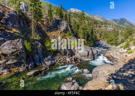 Icicle Creek in Leavenworth Washingtonin in the Cascade Mountains in central Washington State United States Stock Photo