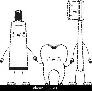 toothpaste cartoon in black dotted silhouette Stock Vector Image & Art ...