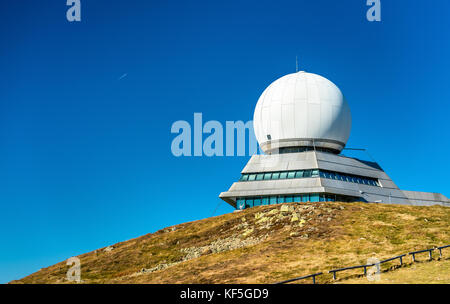 Air traffic control radar station on top of the Grand Ballon mountain in Alsace, France Stock Photo