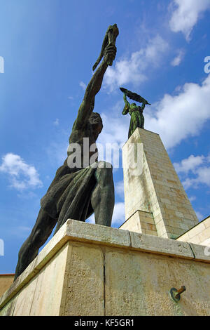 The Liberty Statue on Gellert Hill in Budapest, Hungary Stock Photo