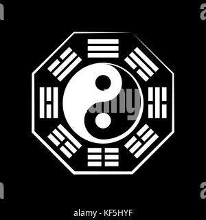 The Yin Yang symbol is surrounded by the I ching (book of changes) symbol.  By making it out to have a reddish-black tone Stock Vector Image & Art -  Alamy