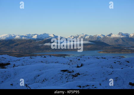 Snow Covered Mountain Tops Stock Photo