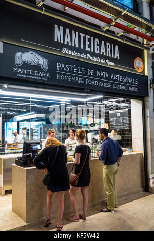 Lisbon Portugal,Cais do Sodre,Mercado Da Ribeira,market hall,food court plaza,dining,shopping shopper shoppers shop shops market markets buying sellin Stock Photo