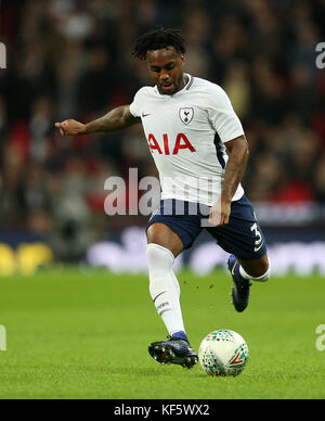 Tottenham Hotspur's Danny Rose during the Carabao Cup, Fourth Round match at Wembley, London. PRESS ASSOCIATION Photo. Picture date: Wednesday October 25, 2017. See PA story SOCCER Tottenham. Photo credit should read: Steven Paston/PA Wire. RESTRICTIONS: No use with unauthorised audio, video, data, fixture lists, club/league logos or 'live' services. Online in-match use limited to 75 images, no video emulation. No use in betting, games or single club/league/player publications.