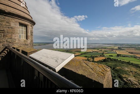 Looking at Strangford Lough from Scrabo Tower Newtownards County Down Northern Ireland. Stock Photo