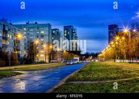 New and soviet era block apartment buildings Stock Photo